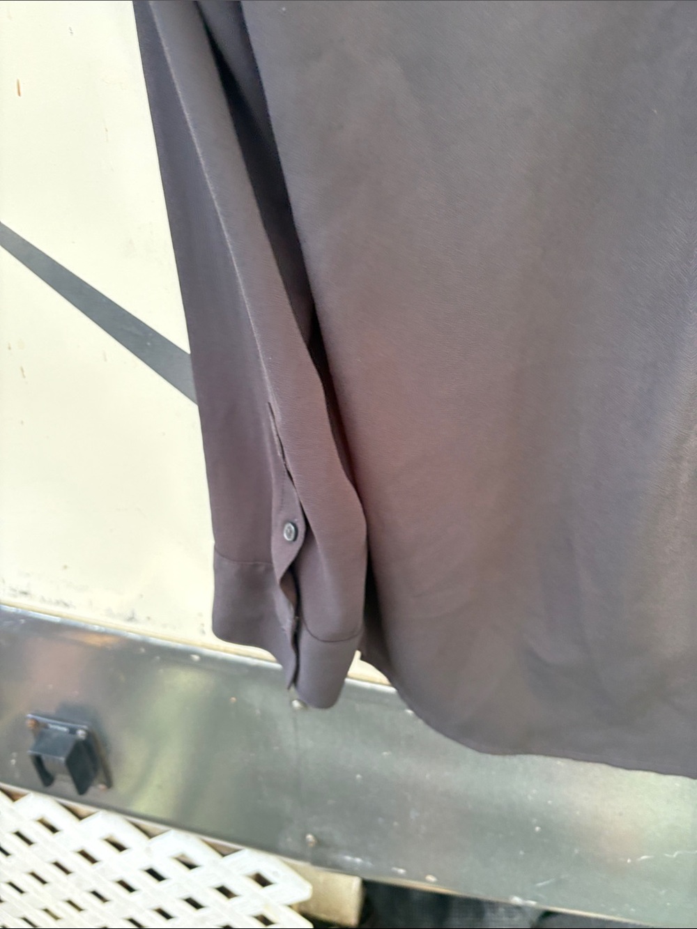 Express Black Button-Front Collared Blouse - Picture 6 of 7